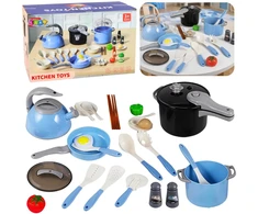 Lean Toys Virtuvės indų rinkinys mėlynas 32 vnt.