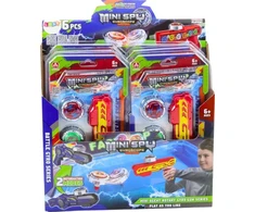 Lean Toys Raudonas šautuvas su dviem metaliniais diskais ir šviesos efektais