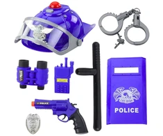 Lean Toys Vaikiškas policininko rinkinys su šalmu ir aksesuarais, 9 dalys