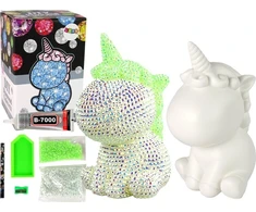 Lean Toys Deimantų kūrybinis rinkinys vienaragio formos raktų pakabukui