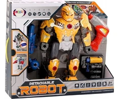 Lean Toys Geltonas robotas su gręžimo funkcija ir šviesos bei garso efektais