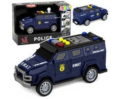 Lean Toys Žaislinis SWAT automobilis su šviesos ir garso efektais, tamsiai mėlynas, 15 × 6,5 × 6,5 cm