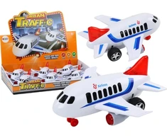 Lean Toys Baltas keleivinis lėktuvas su šviesos ir garso efektais