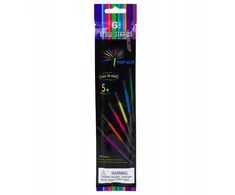 Lean Toys Słomki Fluorescenciniai šiaudeliai, šviečiantys tamsoje, neoniniai lazdelės, 6 vnt.
