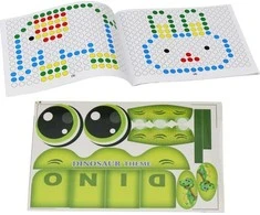 Lean Toys Magnetinė lenta vaikams, dinozauro formos, su karoliukais, 38x37 cm