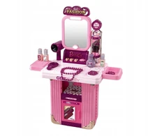 Lean Toys Kosmetikos rinkinys lagamine su veidrodžiu ir priedais 32x24x14 cm