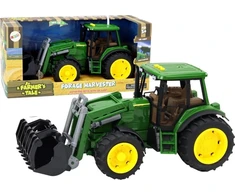 Lean Toys Žalias žemės ūkio traktorius su reguliuojamu kaušu ir garsais