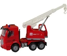 Lean Toys Gaisrinė mašina su priedais, raudona