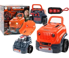 Lean Toys Vaikiškas automobilio variklio išardymo rinkinys, oranžinis