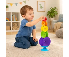 Lean Toys Sensorinis bokštelis spalvotas 7 vnt.