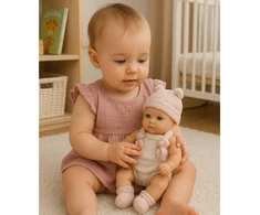 Lean Toys Lėlė kūdikis 18 cm su rožiniais akcentais