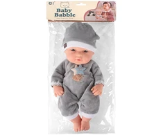 Lean Toys Lėlė kūdikis pilka pižama 30 cm