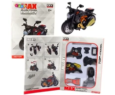 Lean Toys Motociklo modelis 1:14 surinkimui, juoda ir oranžinė spalvos