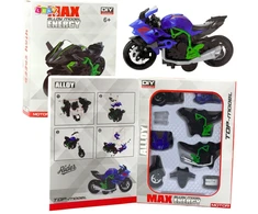 Lean Toys Surenkamas motociklo modelis 1:14 žalia-mėlyna