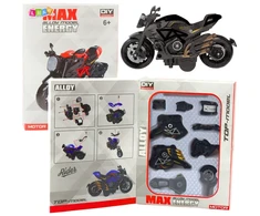 Lean Toys Motociklo surinkimo varžtas metalui 1:14 „pasidaryk pats“ aukso elementai Juodas