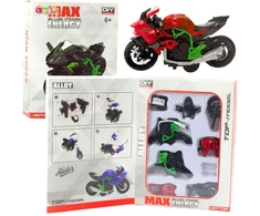 Lean Toys Motociklo modelis 1:14, žalia-raudona spalvos