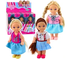 Lean Toys Lėlė Kaibibi Girl 12 cm su plaukais ir spalvinga suknele