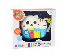 Lean Toys Interaktyvus mini pianinas vaikams katės formos 15x11x4 cm
