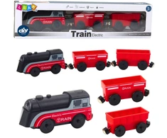 Lean Toys Elektrinis traukinys su magnetiniais vagonais, 29.5 cm