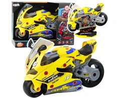 Lean Toys Žaislinis motociklas su dirbtuvėmis 43 cm geltonas