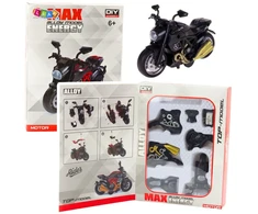 Lean Toys Motociklo modelis 1:14 su auksiniais elementais