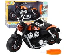 Lean Toys Oranžinis motociklas su šviesos ir garso efektais