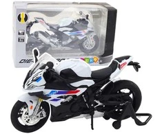 Lean Toys SPORTINIS MOTOCIKLAS METALINIS BALTYAS S1000 1:12