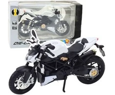 Lean Toys METALINIS SPORTINIS MOTOCIKLAS – Baltas 1:12