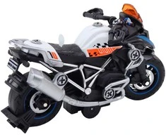 Lean Toys Juodas lenktyninis motociklas su šviesos ir garso efektais