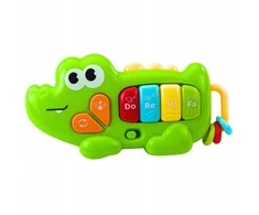 Lean Toys Muzikinis pianinas vaikams krokodilo forma 19.5 cm