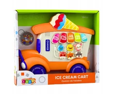 Lean Toys Vaikiškas edukacinis pianinas – Ledų kioskelis, oranžinis