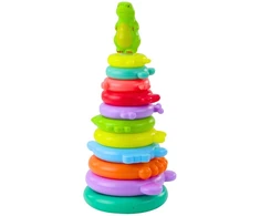 Dėlionė Lean Toys Piramidė su dinozauru ir lipdukais, 12 dalių