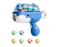 Lean Toys Velcro kamuoliukų šautuvas su taikiniu, mėlynas