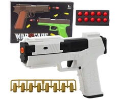 Lean Toys Žaislinis pistoletas Warfare su putų šoviniais, baltas