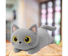 Lean Toys Pilkas pliušinis katinas 45 cm