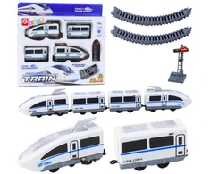 Lean Toys Elektrinis traukinys City Express su 13 dalių bėgiais