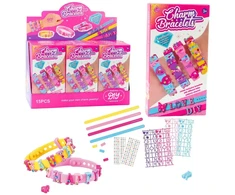 Lean Toys Rankdarbių apyrankių rinkinys su raidžių pakabukais, 4 reguliuojamos apyrankės