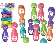 Lean Toys Vaikų boulingo rinkinys su spalvotais veidukais