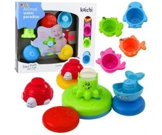 Lean Toys Interaktyvus vonios žaislų rinkinys su fontanu ir gyvūnais vaikams nuo 18 mėnesių
