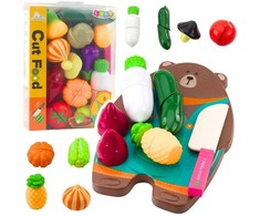 Lean Toys Vaikiškas daržovių pjaustymo rinkinys su pjaustymo lentele ir peiliu
