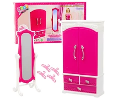 Lean Toys Lėlių baldų komplektas 29 cm lėlėms: spinta ir veidrodis
