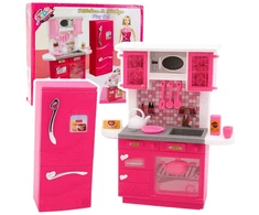 Lean Toys Virtuvės ir šaldytuvo žaidimų rinkinys lėlėms 29 cm