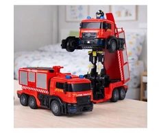 Lean Toys Gaisrininko robotas žaislas 2-in-1 su nuotoliniu valdymu