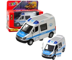 Lean Toys Policijos automobilis 1:32 su traukimo mechanizmu, šviesomis ir garsu