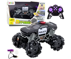 Lean Toys Nuotoliniu būdu valdomas policijos automobilis 1:16 su šviesomis ir dūmų efektu