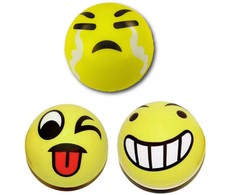 Lean Toys Linksmas geltonas kamuoliukas su emocijomis, 10 cm