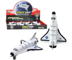 Lean Toys Metalinė kosminė raketa su mechaniniu varikliu 14x10x5 cm