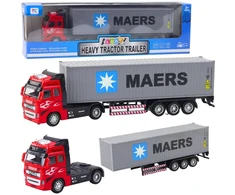 Lean Toys Savivartis sunkvežimis su mechanizmu, raudonai pilkas