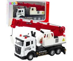 Lean Toys Vaikiškas kranas sunkvežimis su metaline kabina ir reguliuojama strėle