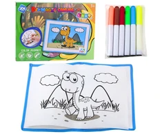 Lean Toys Drobės tapybos lenta su plaunamais žymekliais 30x20 cm